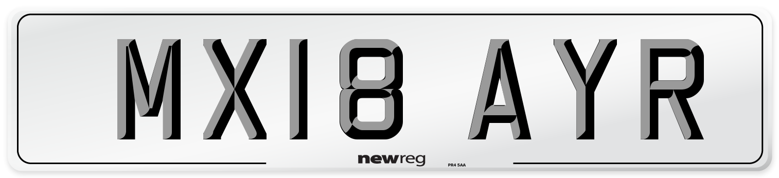 MX18 AYR Number Plate from New Reg